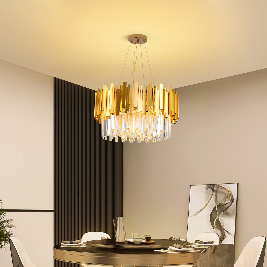 Candelabru Alexandra, Auriu, Cristal 50 Cm