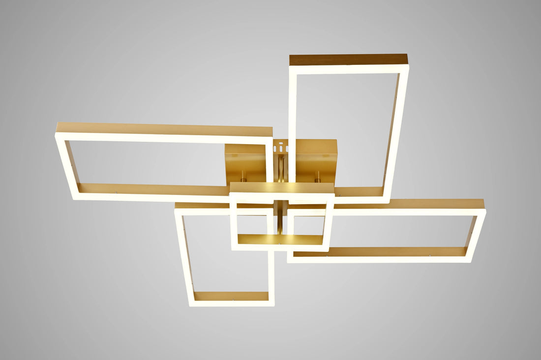 Lustra LED Francesca 136 W Cu Telecomanda, Dimabila, Auriu