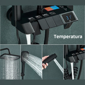 Coloana De Dus Smart Simplicity Cu Afisaj LCD Temperatura Negru