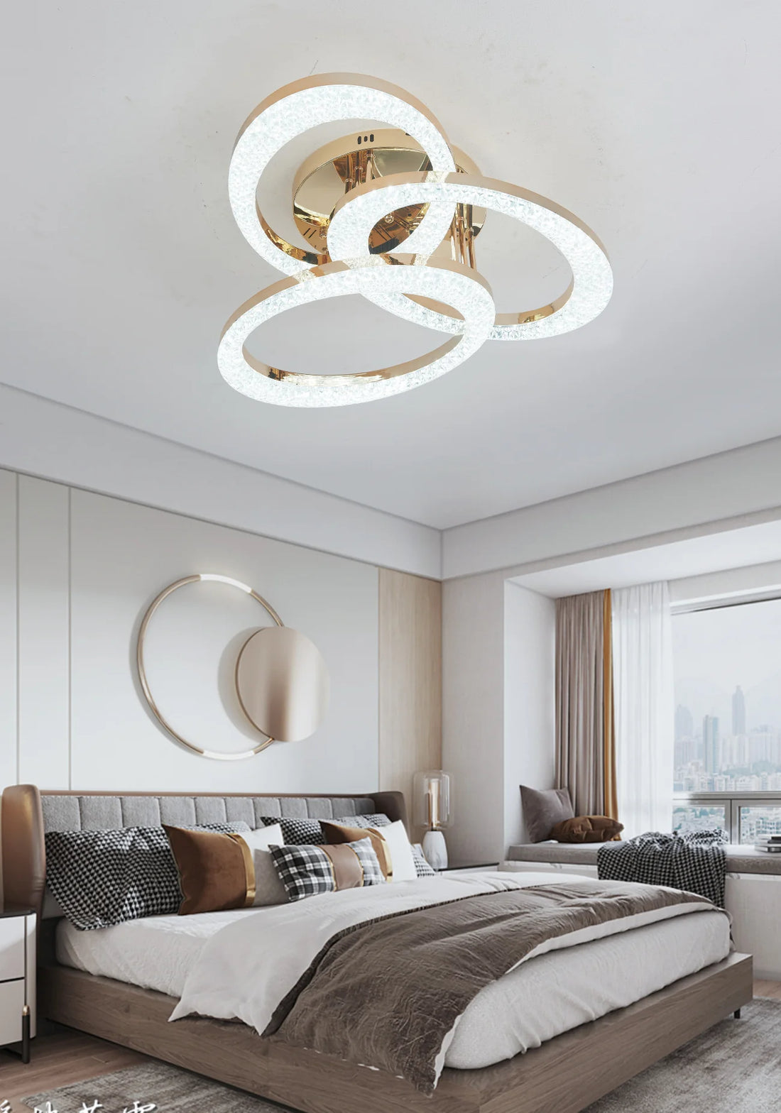 Lustra LED Blake 144 W Cu Telecomanda, Dimabila, Auriu