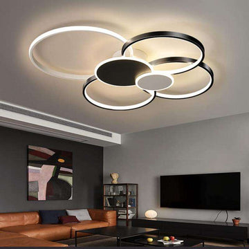 Lustra LED Ozana 200 W, Dimabila, Negru, Alb