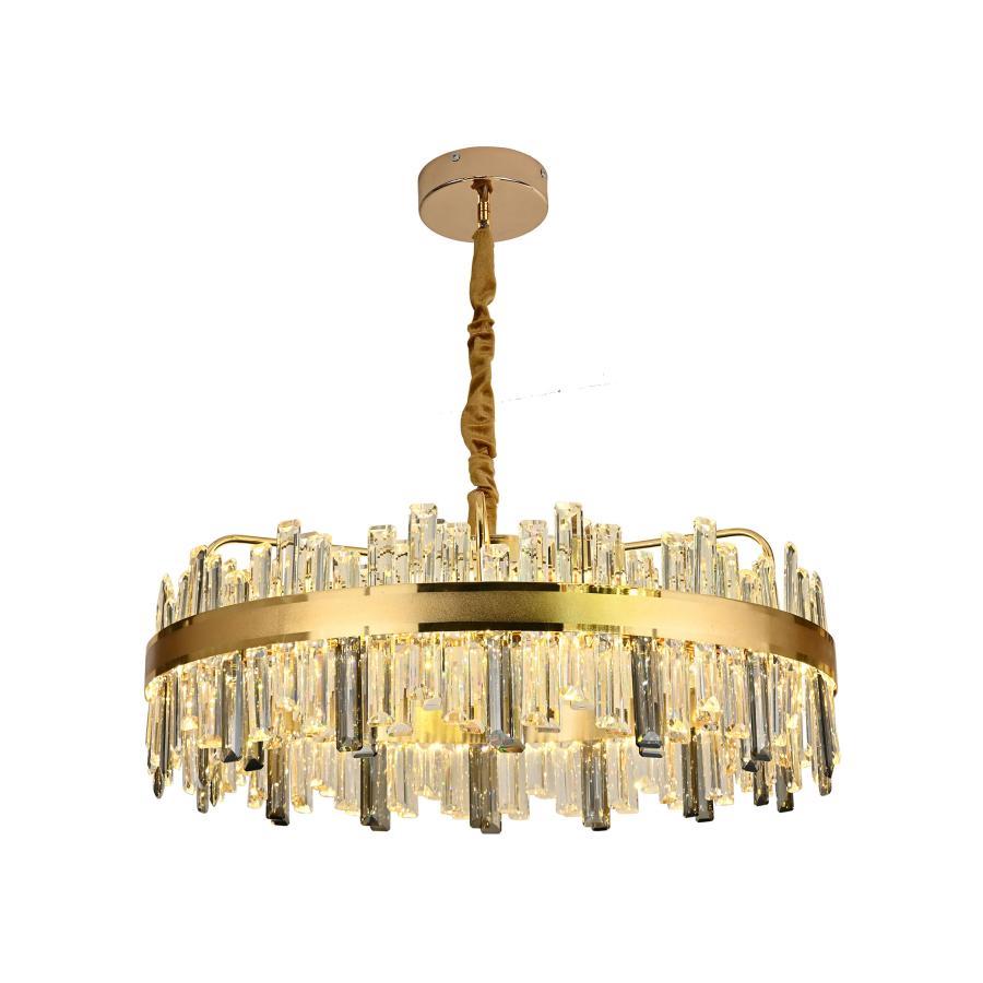 Candelabru LED Dolores 200 W Cu Telecomanda, Dimabil, Cristal, Auriu