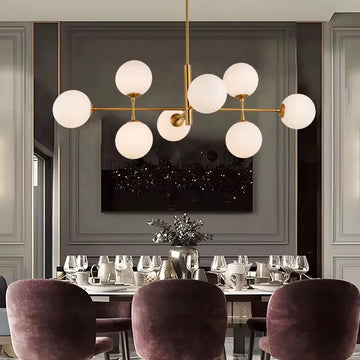 Lustra Edith Cu 8 Abajururi, 8 X E27, Auriu