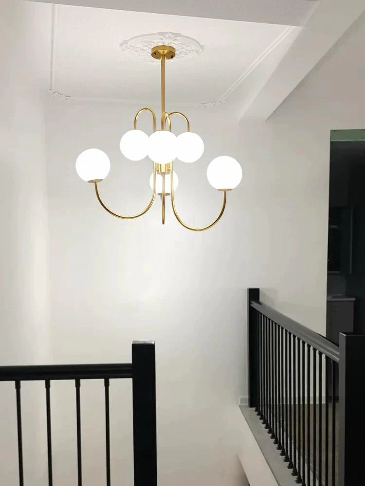 Lustra Fergie Cu 6 Abajururi, 6 X E27, Auriu