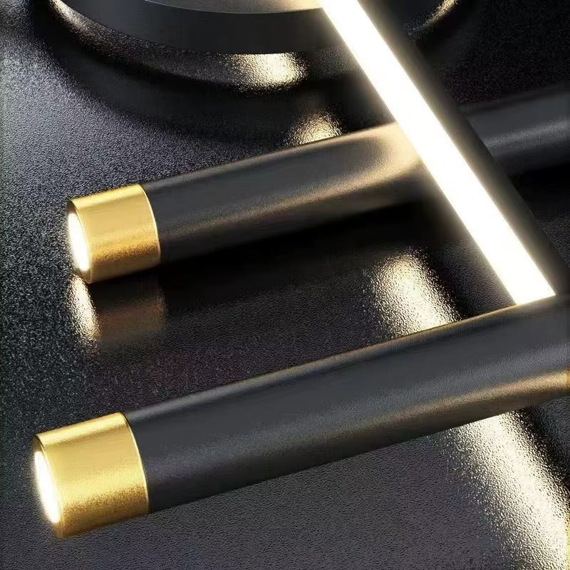 Lustra LED Victoria 104 W Cu Telecomanda, Dimabila, Negru, Auriu