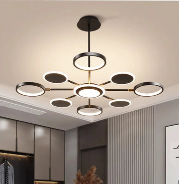 Lustra LED Mira 113 W Cu Telecomanda, Dimabila, Negru