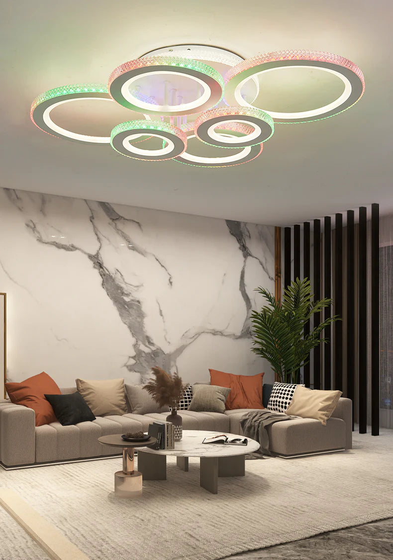 Lustra LED One 172 W Cu Telecomanda, Dimabila, RGB, Alb