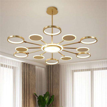 Lustra LED Alla 143 W Cu Telecomanda, Dimabila, Auriu