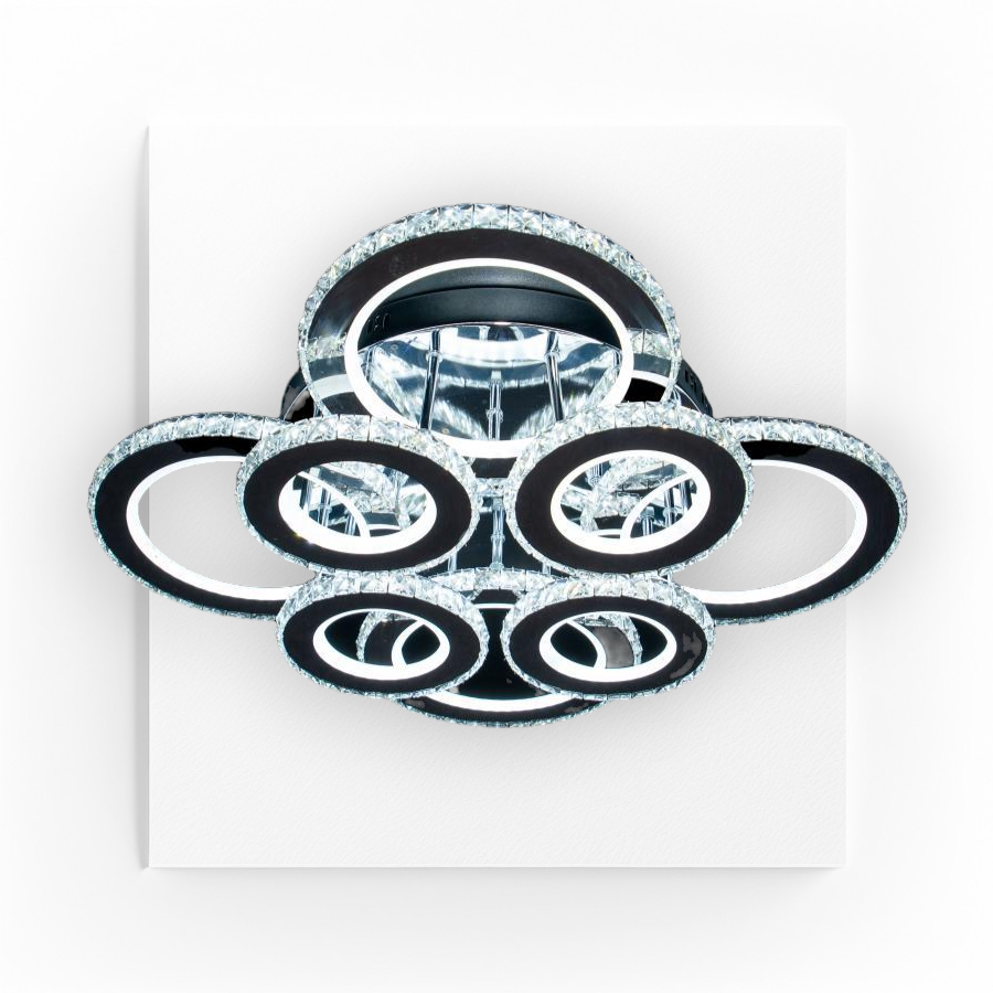 Lustra LED Odina 296 W Cu Telecomanda, Dimabila, Crom