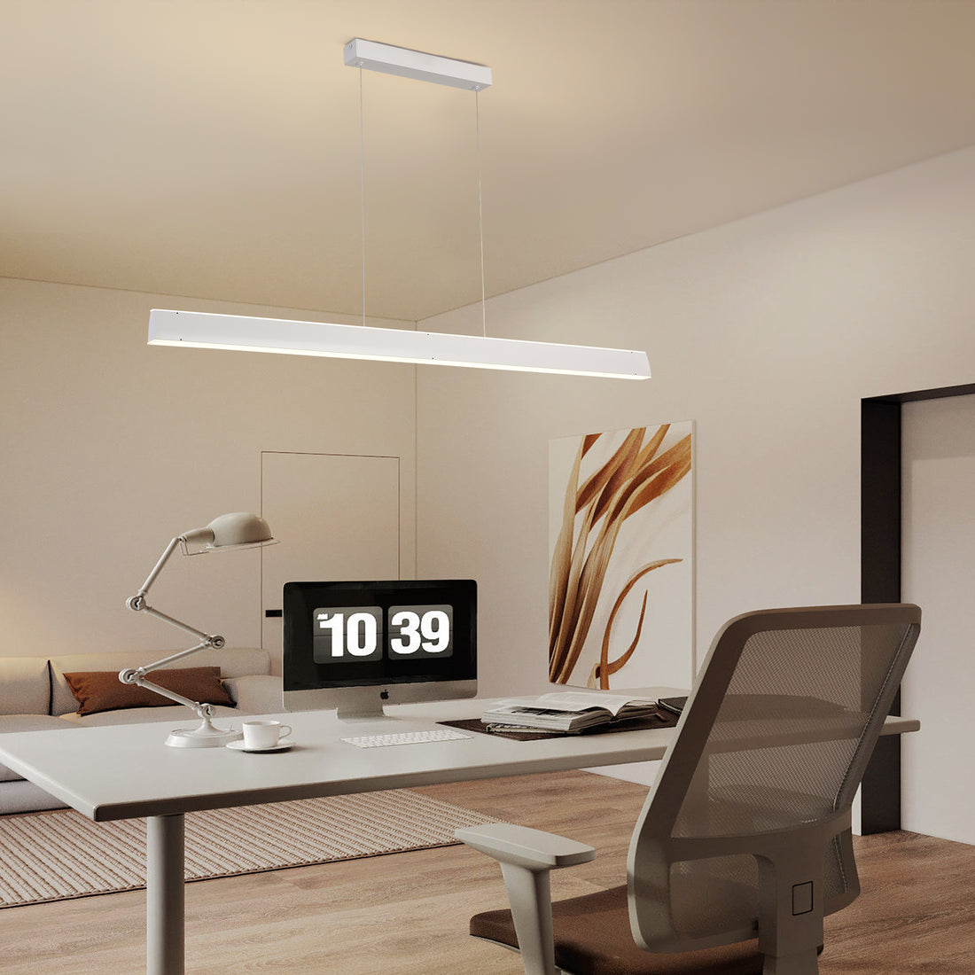 Lustra LED June 96 W Cu Telecomanda, Dimabila, Alb