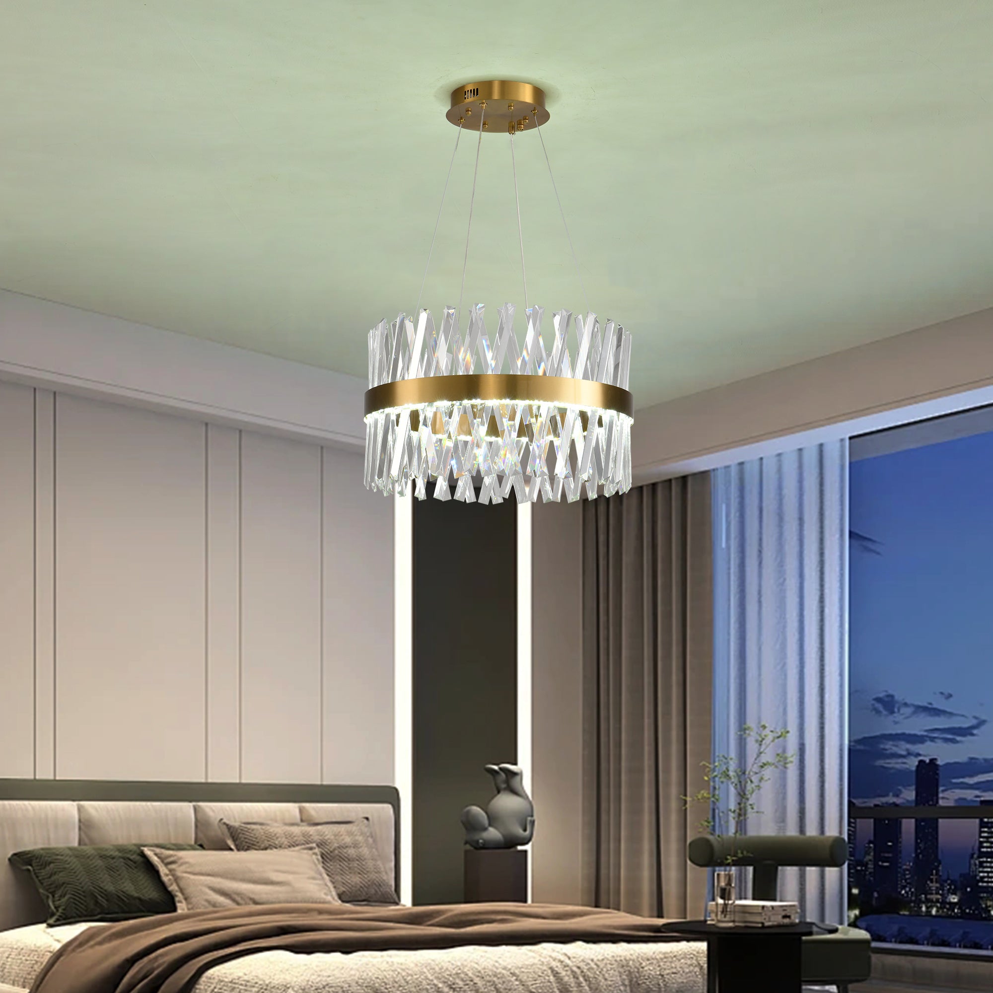 Candelabru LED Draga 228 W Cu Telecomanda, Dimabila, Auriu