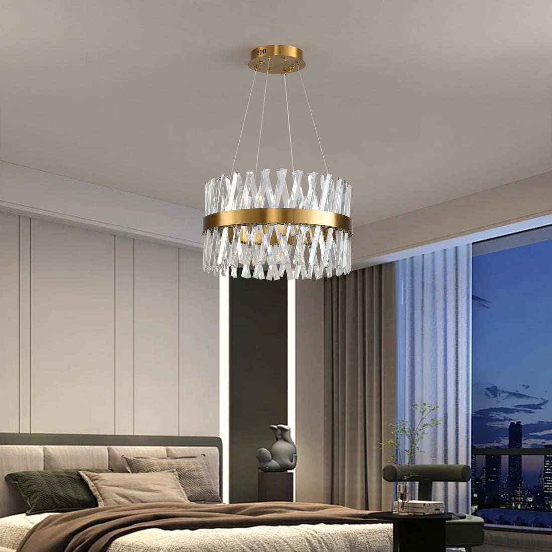 Candelabru LED Draga 228 W Cu Telecomanda, Dimabila, Auriu