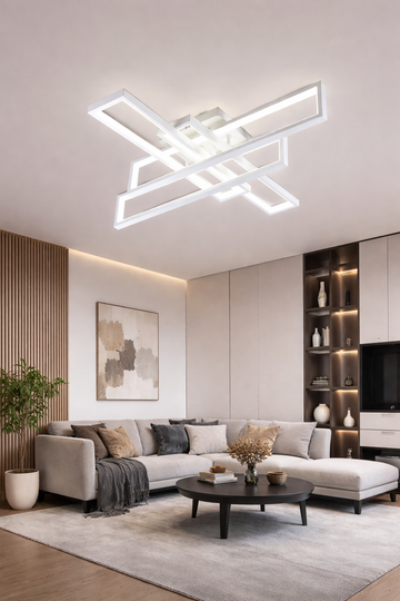Lustra LED Aylin 192 W, Cu Telecomanda, Dimabila, Alb