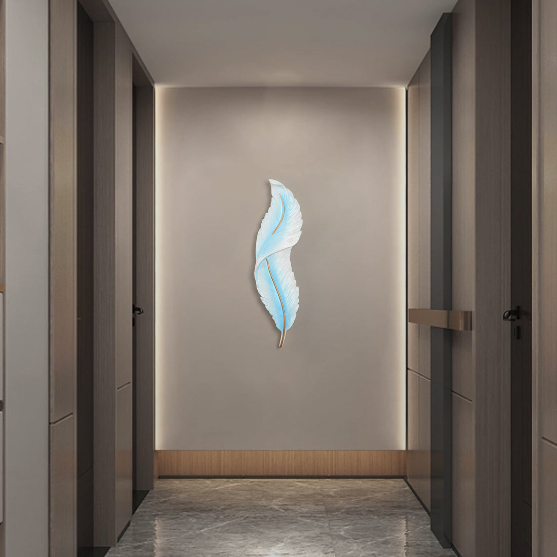 Aplica LED Feather 56 W,  Albastru, Alb, Auriu