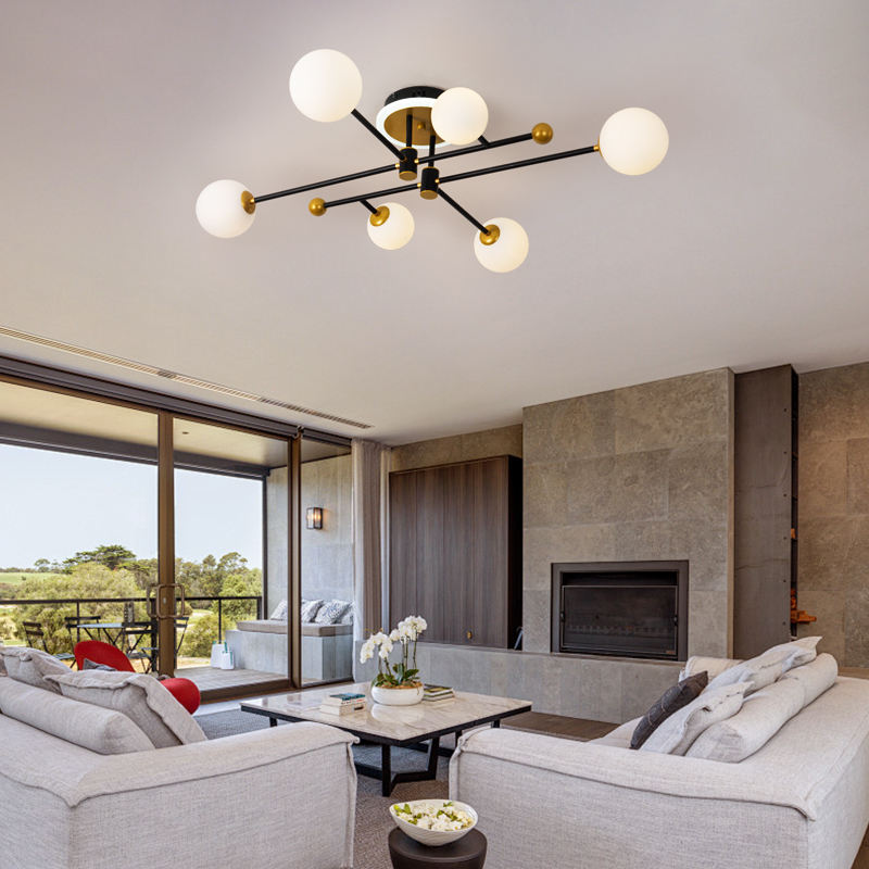 Lustra LED Tery 78 W, Cu Telecomanda, Dimabila, Auriu, Negru