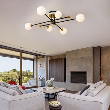 Lustra LED Tery 78 W, Cu Telecomanda, Dimabila, Auriu, Negru