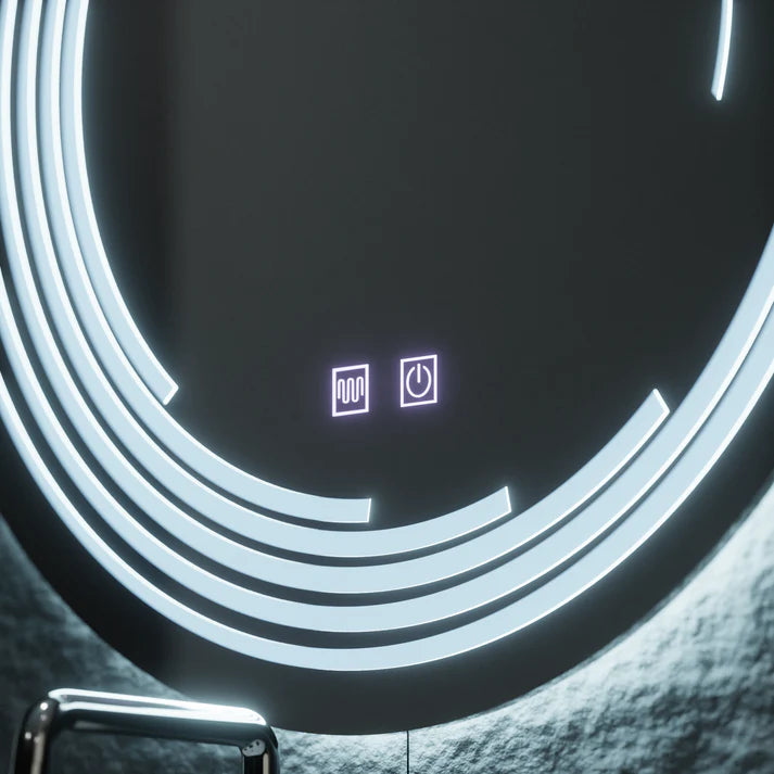 Oglinda LED Malina, 60 Cm, Touch, Sistem Dezaburire, Lumina Rece