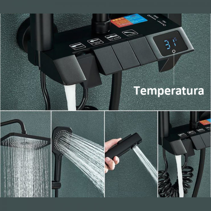 Coloana De Dus Smart Simplicity Cu Afisaj LCD Temperatura Negru