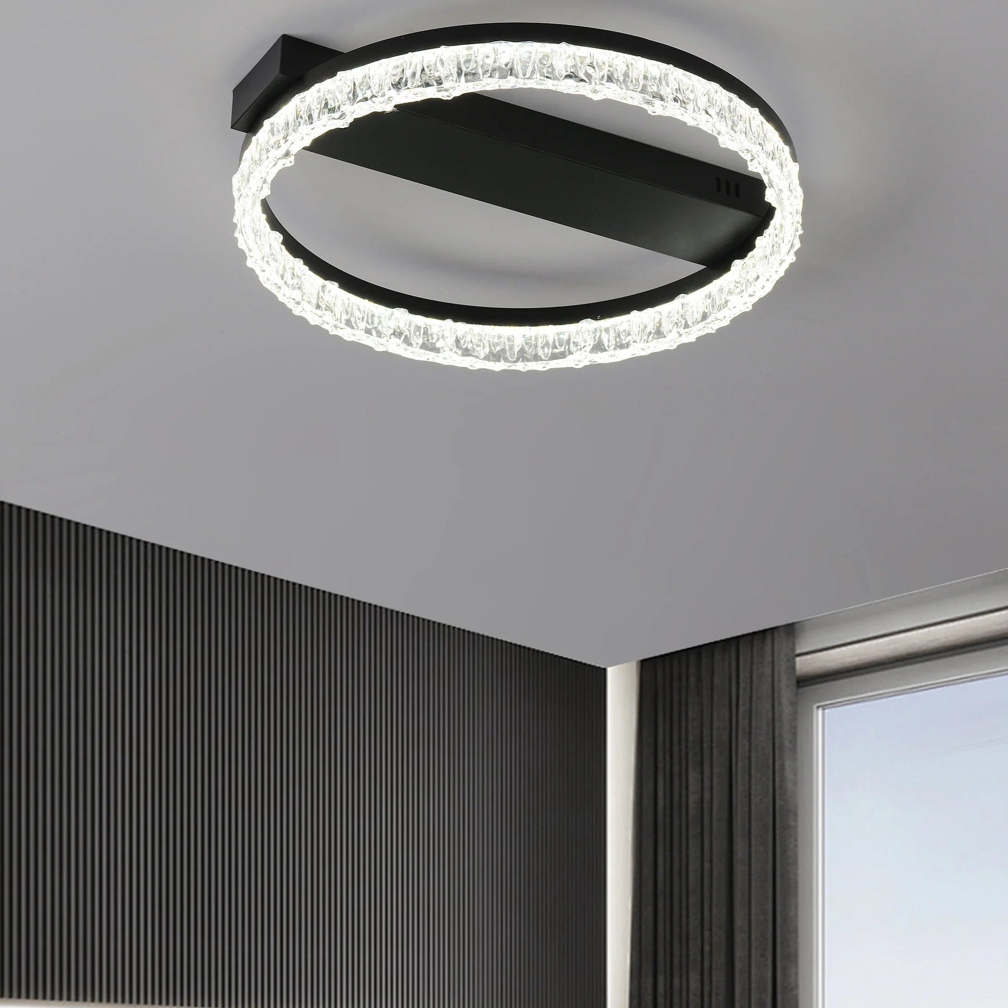 Lustra LED Alana 80 W Cu Telecomanda, Dimabila, Negru