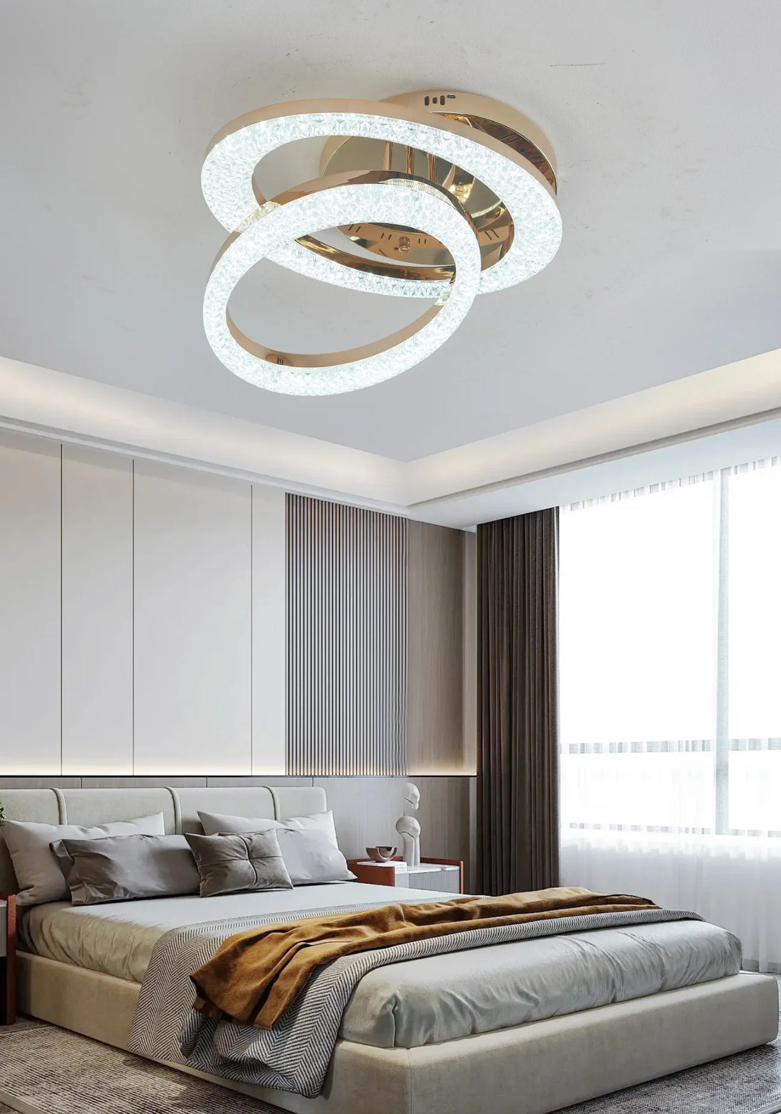 Lustra LED Bert 96 W Cu Telecomanda, Dimabila, Auriu