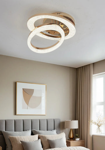 Lustra LED Bert 96 W Cu Telecomanda, Dimabila, Auriu