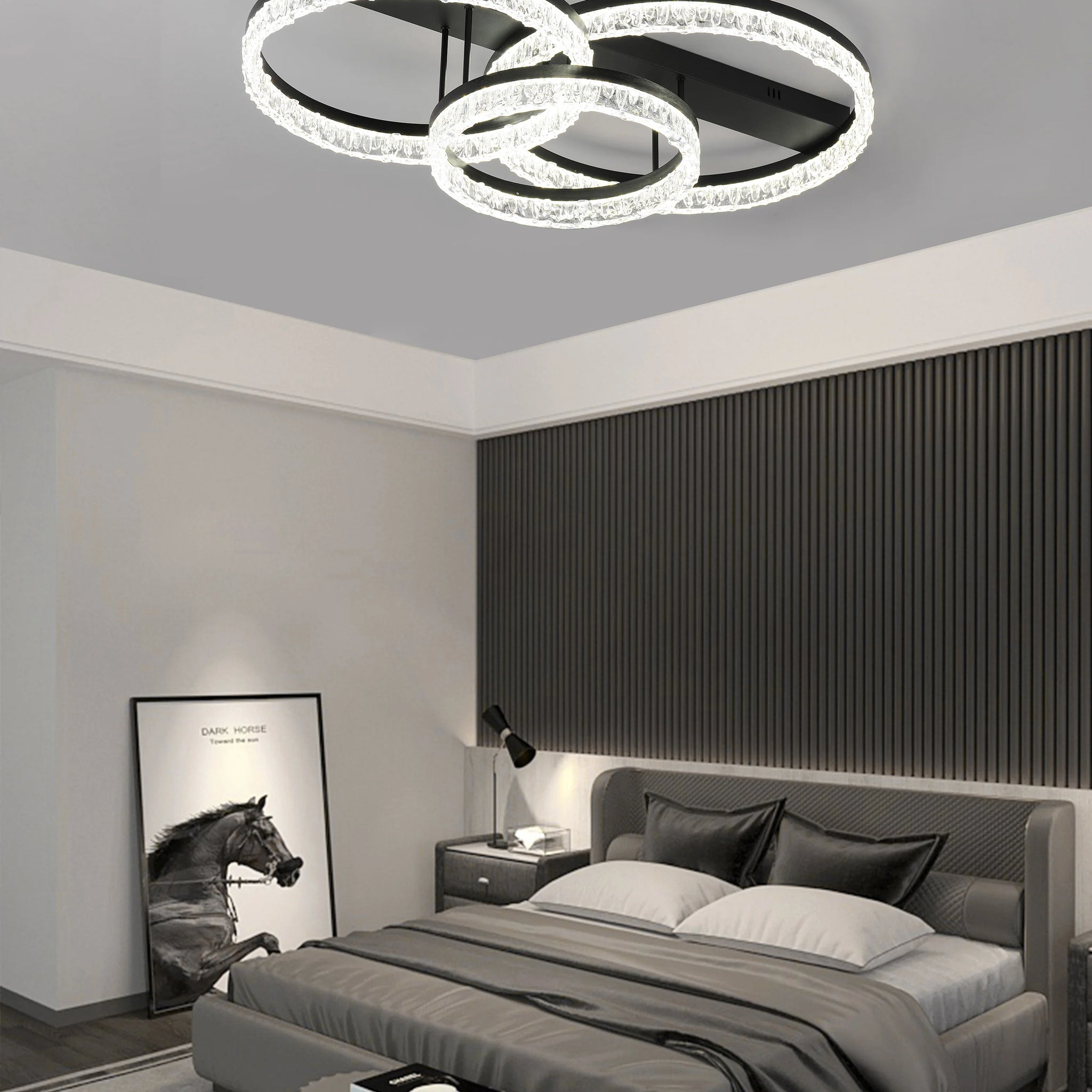 Lustra LED Betsy 240 W Cu Telecomanda, Dimabila, Negru