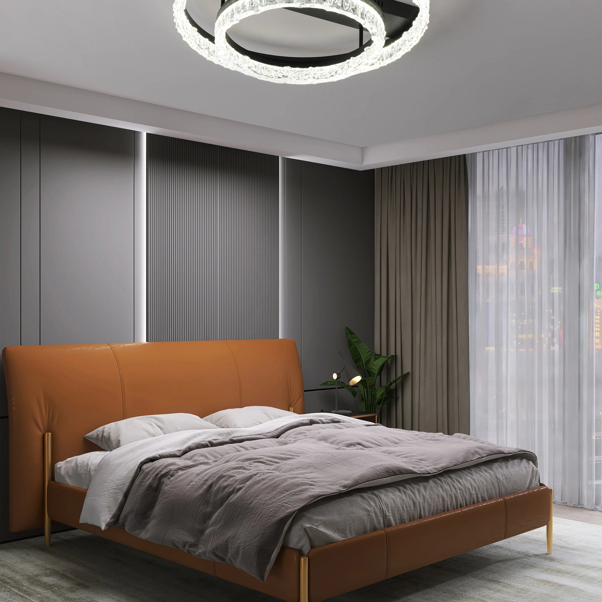 Lustra LED Blondie 144 W Cu Telecomanda, Dimabila, Negru