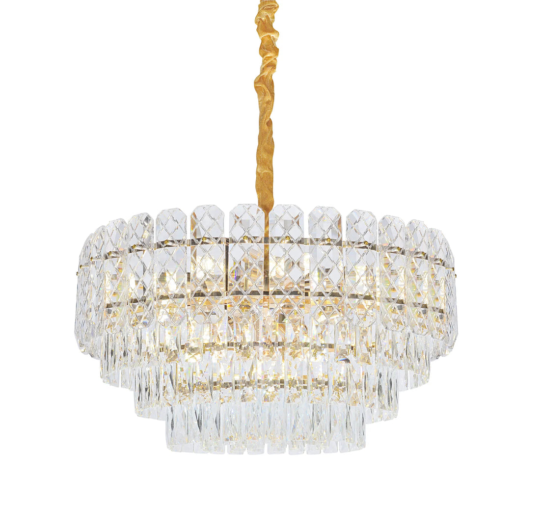 Candelabru Camelia, Auriu, Cristal, Diametru 58 Cm, E27