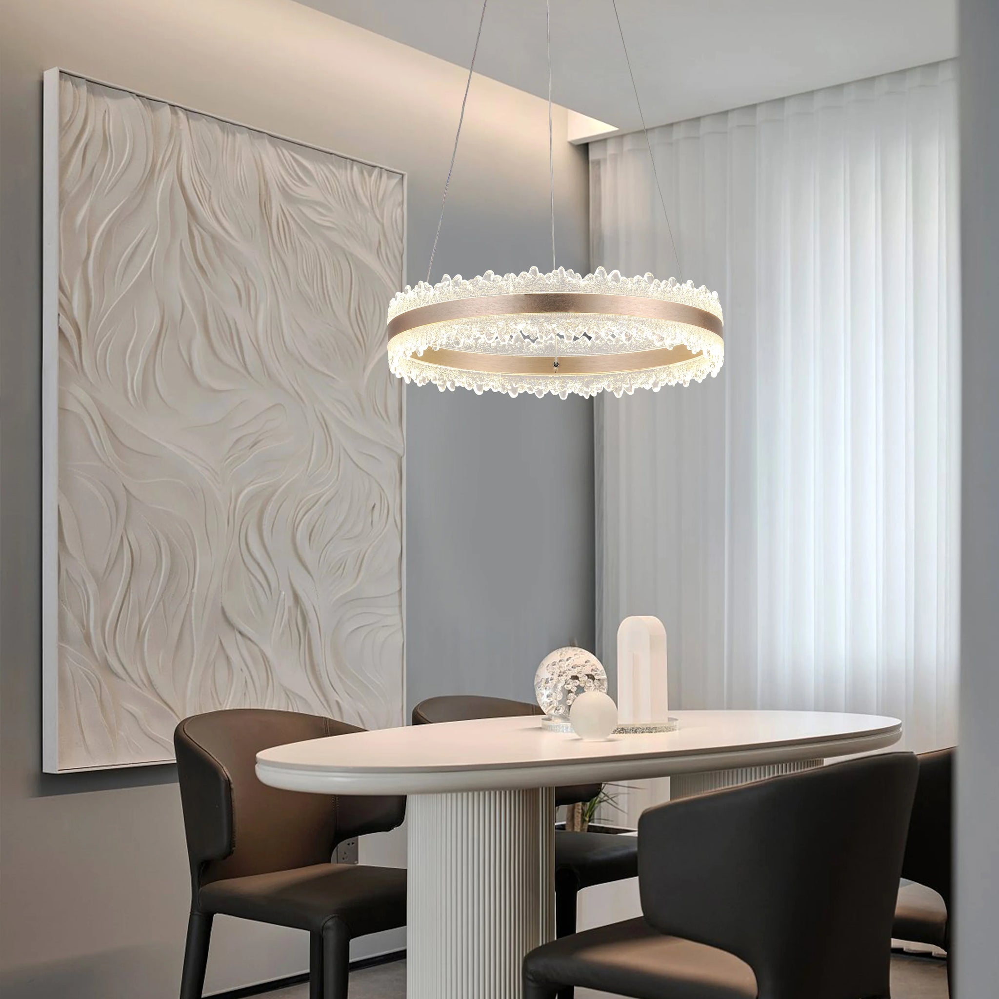 Lustra LED Cassie 144 W Cu Telecomanda, Dimabila, Maro