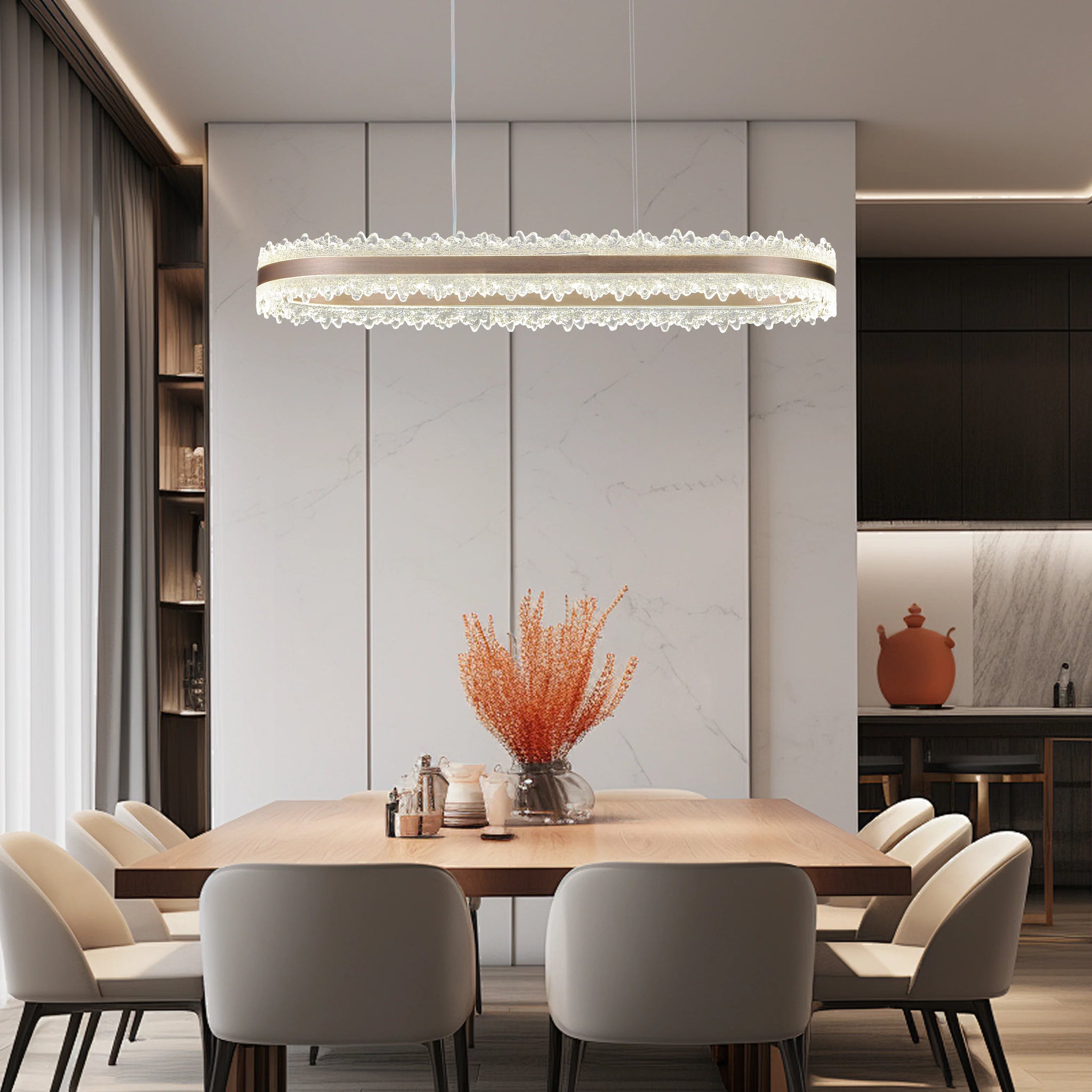 Lustra LED Carolyn 200 W Cu Telecomanda, Dimabila, Maro