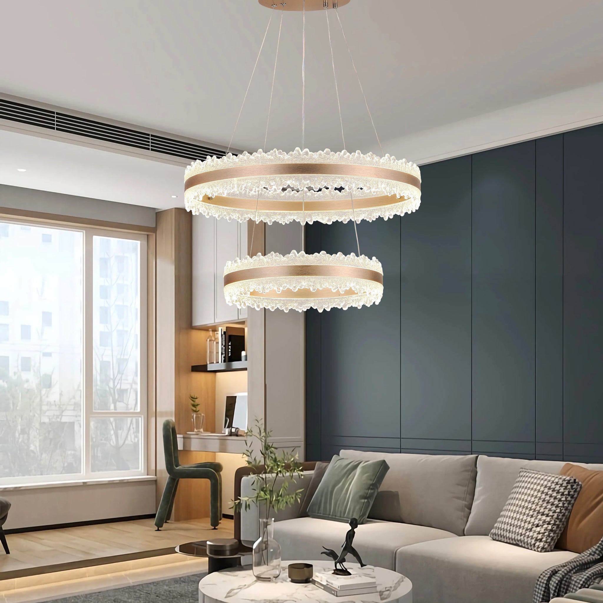 Lustra LED Cate 288 W Cu Telecomanda, Dimabila, Maro