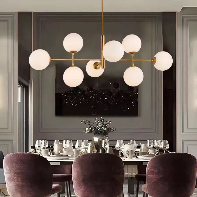 Lustra Edith Cu 8 Abajururi, 8 X E27, Auriu