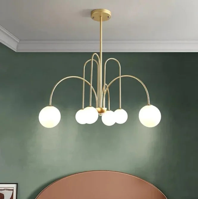 Lustra Frederica Cu 8 Abajururi, 8 X E27, Auriu