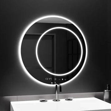 Oglinda LED Touch Herta Sistem Dezaburire, Ceas si Termometru,  60x60