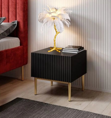 Veioza Idalia Cu Pene, Alb, Auriu, G9