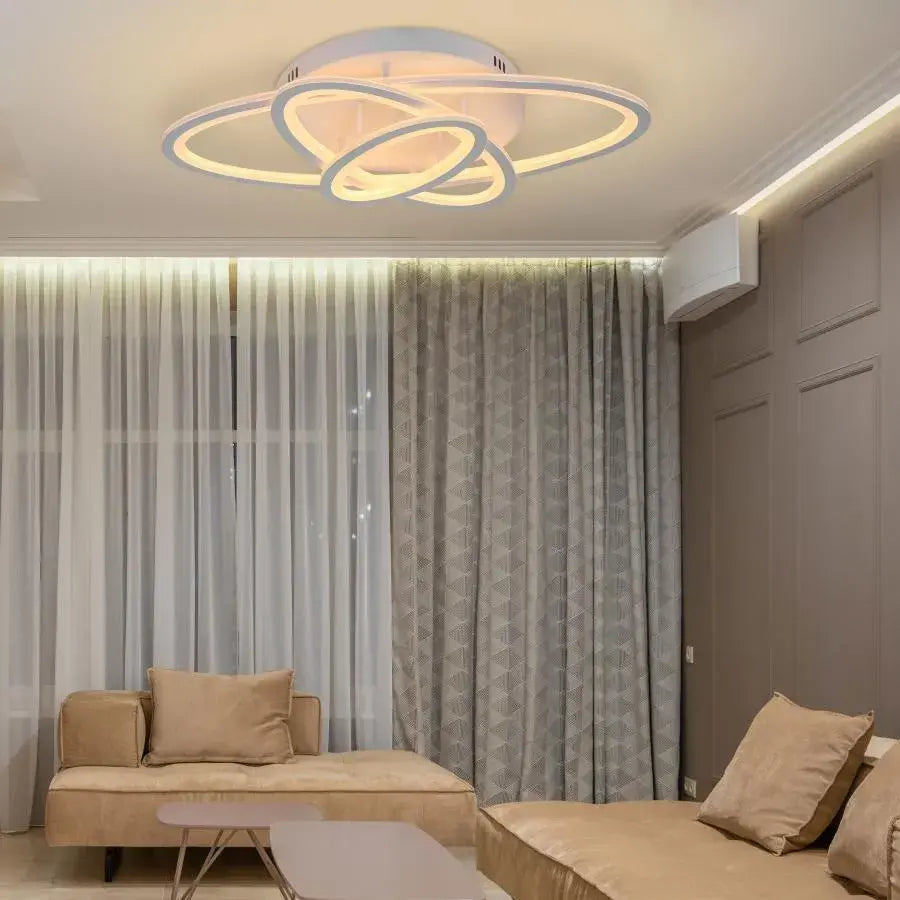 Lustra LED Zina 75 W, Cu Telecomanda, Dimabila, Alb