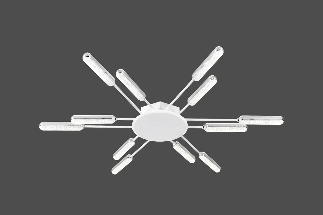 Lustra LED  Keren 190 W Cu Telecomanda, Dimabila, Alb, Crom