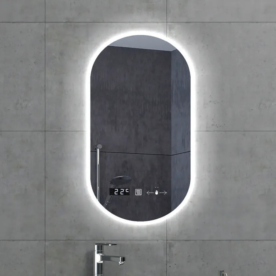 Oglinda LED Touch Nata Sistem Dezaburire Ceas Temperatura 50x80 cm