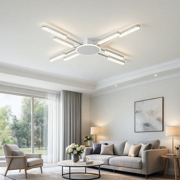 Lustra LED Mango 132 W Cu Telecomanda, Dimabila, Alb, Crom