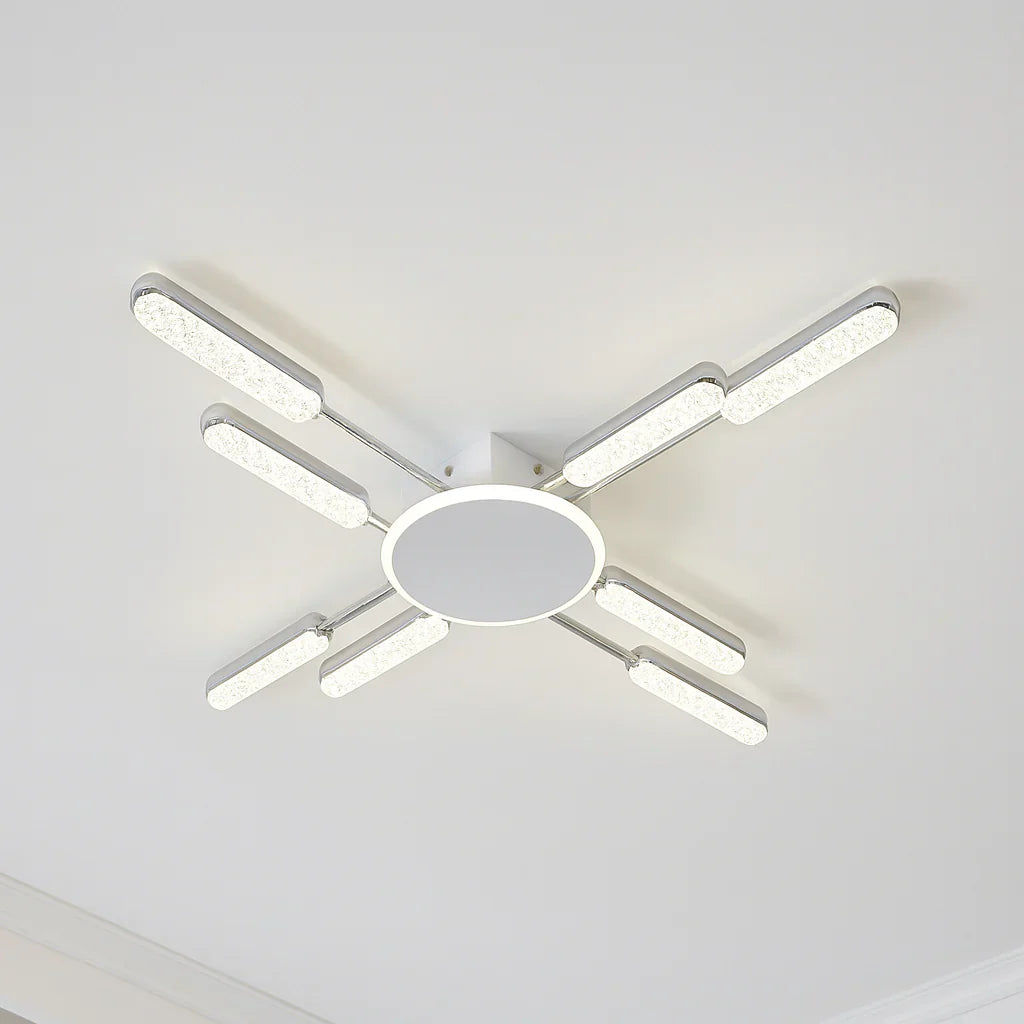 Lustra LED Mango 132 W Cu Telecomanda, Dimabila, Alb, Crom