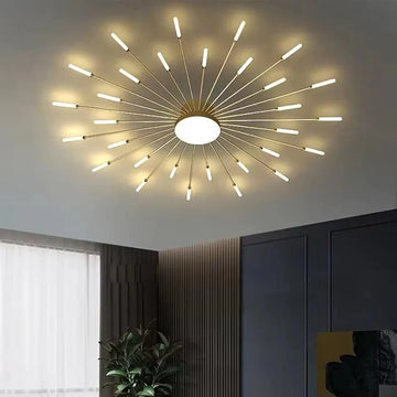 Lustra LED Crina 90 W Cu Telecomanda, Dimabila, Auriu