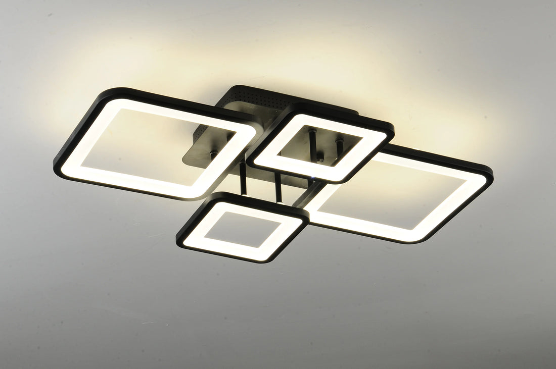 Lustra LED Otilia 128 W Cu Telecomanda, Dimabila, Negru