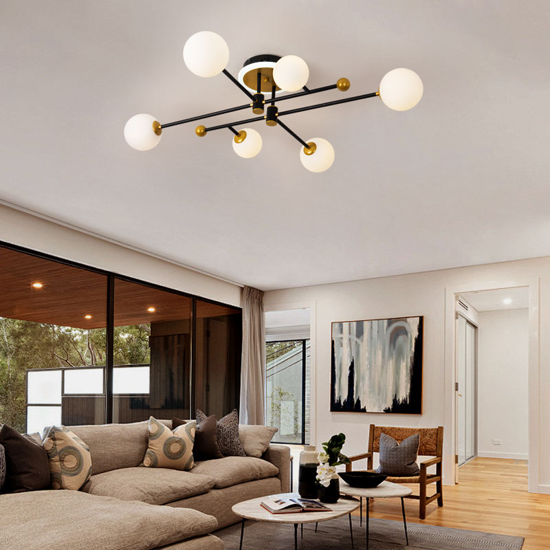 Lustra LED Tery 78 W, Cu Telecomanda, Dimabila, Auriu, Negru