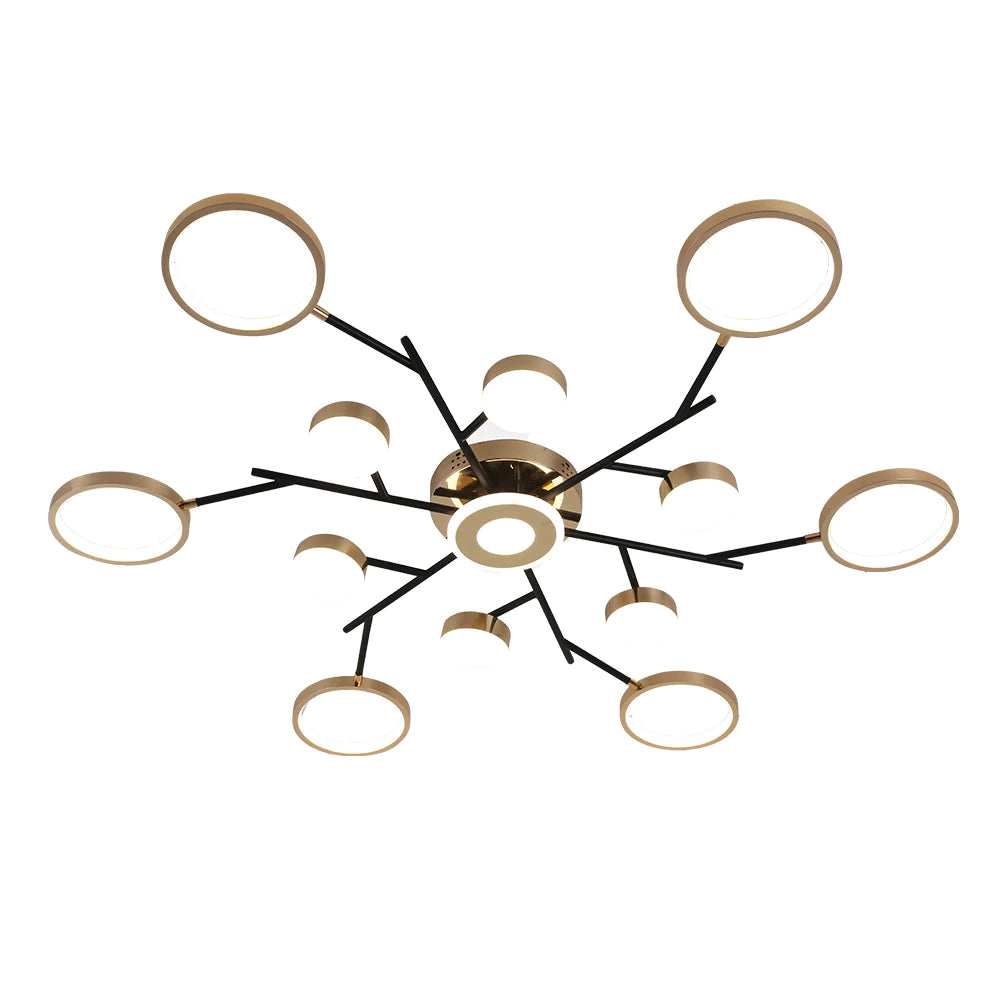 Lustra LED Pyper 70 W Cu Telecomanda, Dimabila, Negru, Auriu