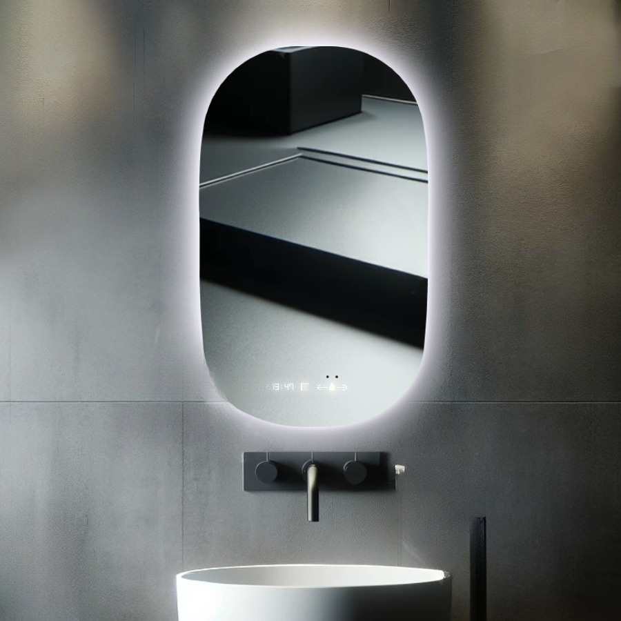 Oglinda LED Senzor Roana Sistem Dezaburire Ceas Temperatura 60x80 Cm