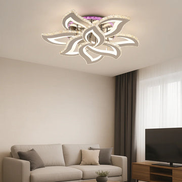 Lustra LED Sage 258 W Cu Telecomanda, Dimabila, Crom, Alb, RGB.