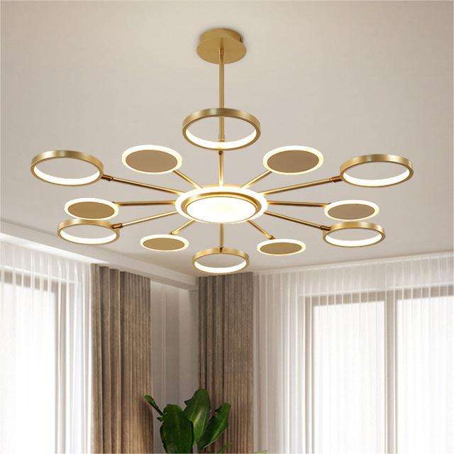 Lustra LED Alla 143 W Cu Telecomanda, Dimabila, Auriu