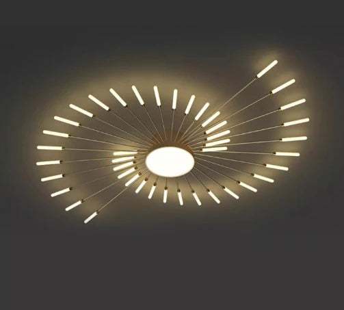 Lustra LED Yolanda 60 W Cu Telecomanda, Dimabila, Auriu